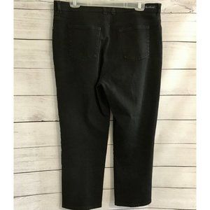 Gloria Vanderbilt Women plus 16  Black Classic Fit Jeans Stretch Denim Ankle